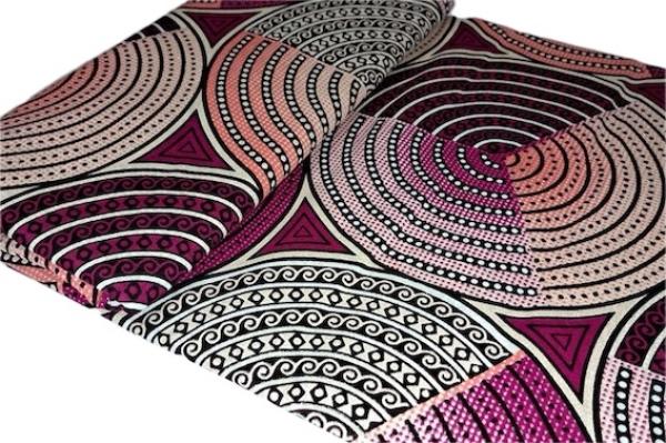 PINK SILVER CIRCLES Osikani Stoff